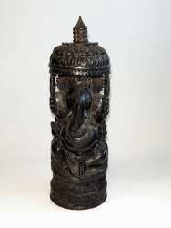Antique Handmade Statue Wooden Sculpture Figurine Ganesh Idol 23x7cm