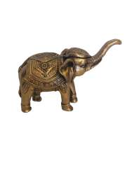 Vintage Bronze Elephant Statues Trunk Up Home Decoration 346Gr.
