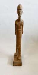 African Hand Carved Wooden Figure Elderly Man 30x9cm