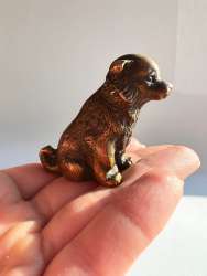 Heavy Miniature Antique Bronze Brass Figure Statue Dog Collectible Home Decor