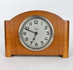 Massive Vintage Soviet Wooden Desk Watch Mantel Clock Signed Made in Moscow