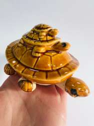 Ceramic Pottery Hand Made Figure Statue Turtle Decor in Box Made in Ukraine