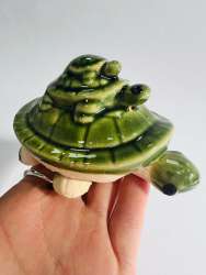 Hand Made Ceramic Pottery Figure Statue Turtle Made in Ukraine Souvenir Gift Box