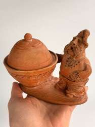 Salt Cellar Bowl Art Ceramic Handmade Figure Statue Cossack Gift from Ukraine