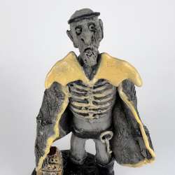 Death Skeleton Art Ceramic Handmade Figure Statue Gift Home Decor Collectible