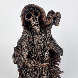 Death Skeleton Monk Art Ceramic Handmade Figure Statue Home Decor Collectible