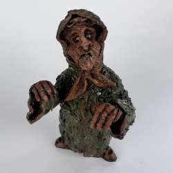 Granny Scary Art Ceramic Handmade Figure Statue Gift Home Decor