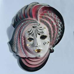 Vintage Venetian Porcelain Figure Mask Home Decor Handmade Italy