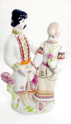 Antique Continental Or Russian Porcelain Statue, Figures Man And Woman