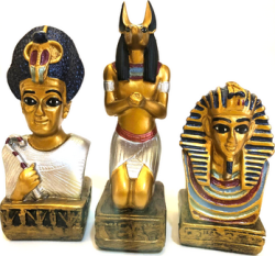 HANDMADE EGYPTIAN ANTIQUITY STATUE SET ANUBUIS RAMESSES TUTANKHAMUN
