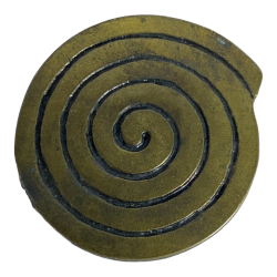 Rare Antique Spiral Pendant Made Of Brass Ø33 / Made In Israel /Judaica Handmade