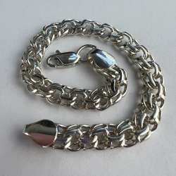 Sterling Silver 925 Women Men Jewelry Style Chain Bracelet Rhodium Plated 20 gr