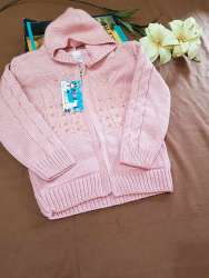 NEW Girl's Blouse Winter Pink Wool Zipper With Hat Made In Turkey