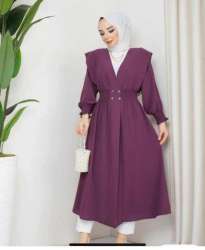 NEW Trenchcoat Dress Clothes Summer Beautiful Women's Crepe Fabric Made In Turke