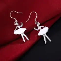 HighQuality 925 Sterling Silver Earrings Women Jewelry Classic Dancing Girl Gift