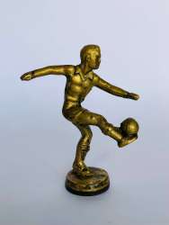 Vintage Bronze Brass Figure Statue Soccer Player 10 cm