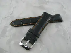 Watchband Bracelet for watches Strap. Bracelet. New, leather. Black Width 22m