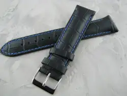 Watchband. Bracelet for watches. Strap. Bracelet. New  leather. Black Width 22m