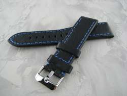 Watchband. Bracelet for watches. Strap Bracelet. New, leather Black Width 22m