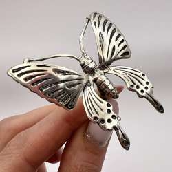 Vintage Miniature Sterling Silver 925 Figure Statue Butterfly Mahaon Italy 11.7g