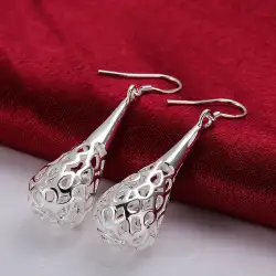 High Quality 925 Sterling Silver Earrings Women Jewelry Water Drop Shape Classic