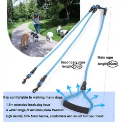 Pet Dog Leash Nylon Rope Double Dual Two Heads Dogs Leash 2 Way Coupler Walk Two